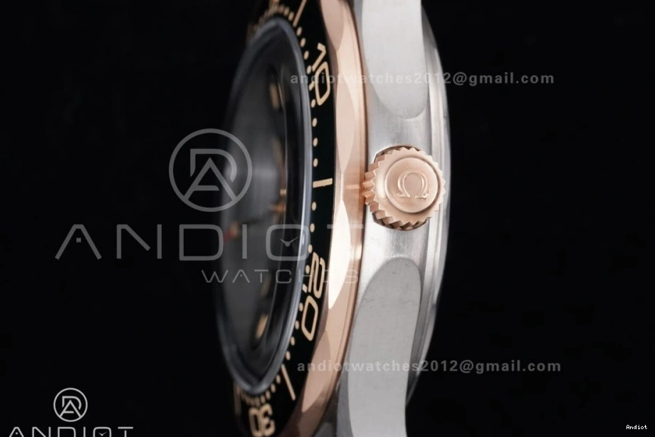 Seamaster on 1:1 VSF Best Mesh Rose Diver Green 300M Edition Dial A8806 Bracelet Gold 1224